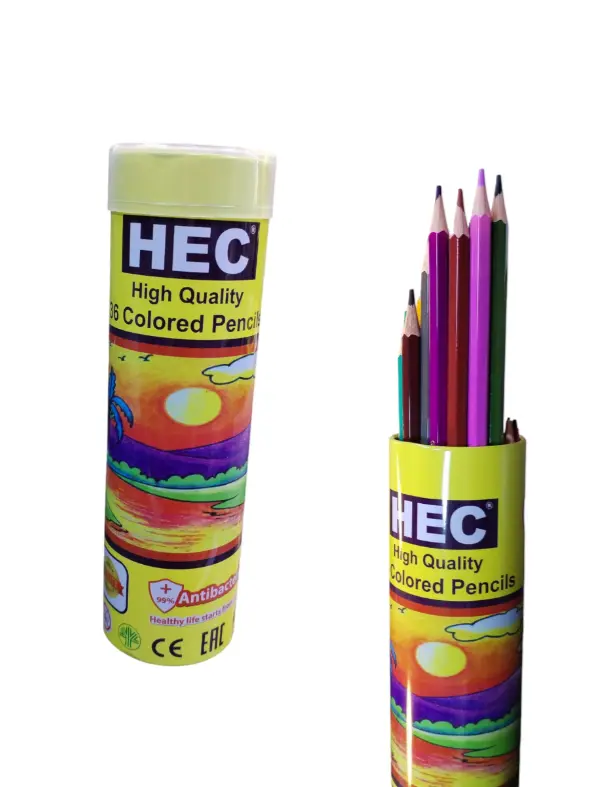 ألوان خشب علبة حديد اطوانية من HEC 