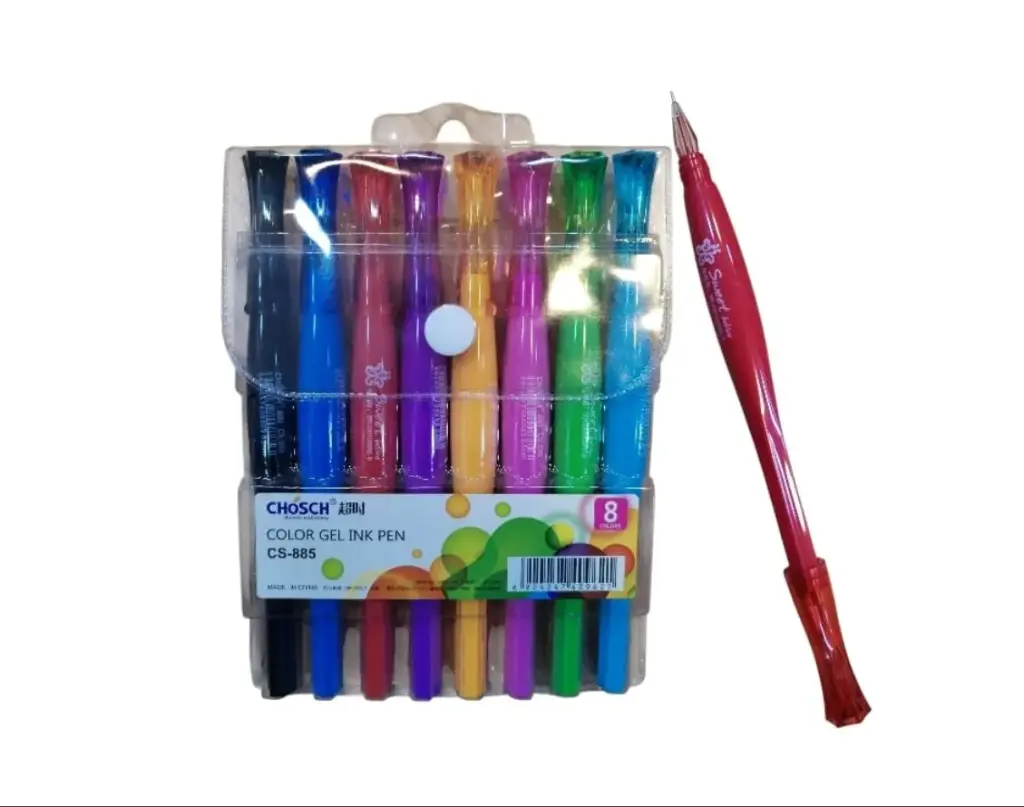 أقلام حبر جيل ملون Chosch - 0.5mm عدد 8 عريض شكل راس الماسة 