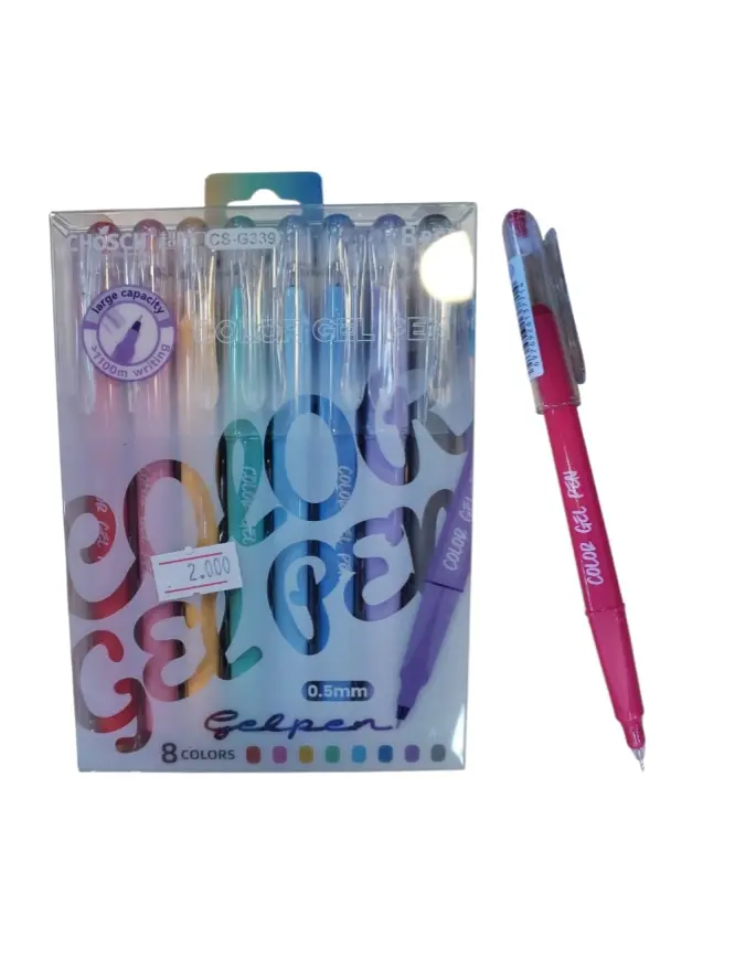 أقلام حبر جيل ملون Chosch - 0.5mm عدد 8 عريض 