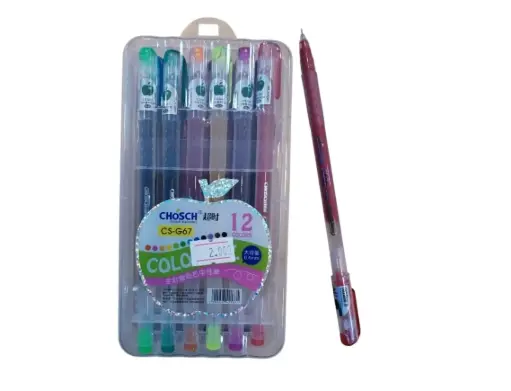 أقلام حبر جيل ملون Chosch - 0.4mm عدد 12