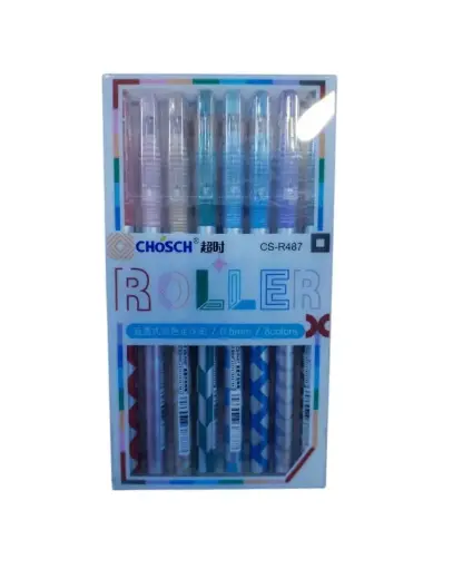 أقلام حبر ملون Chosch - 0.5mm عدد 8 Roller مزخرف
