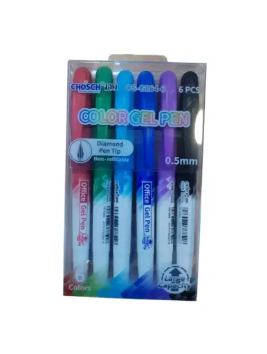أقلام حبر جيل ملون Chosch - 0.5mm عدد 6 